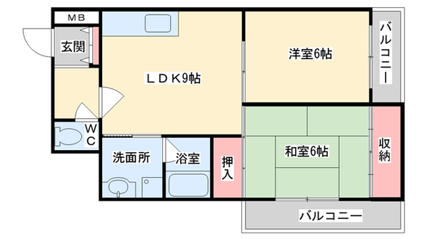 野田シャトルマンションA棟の物件間取画像